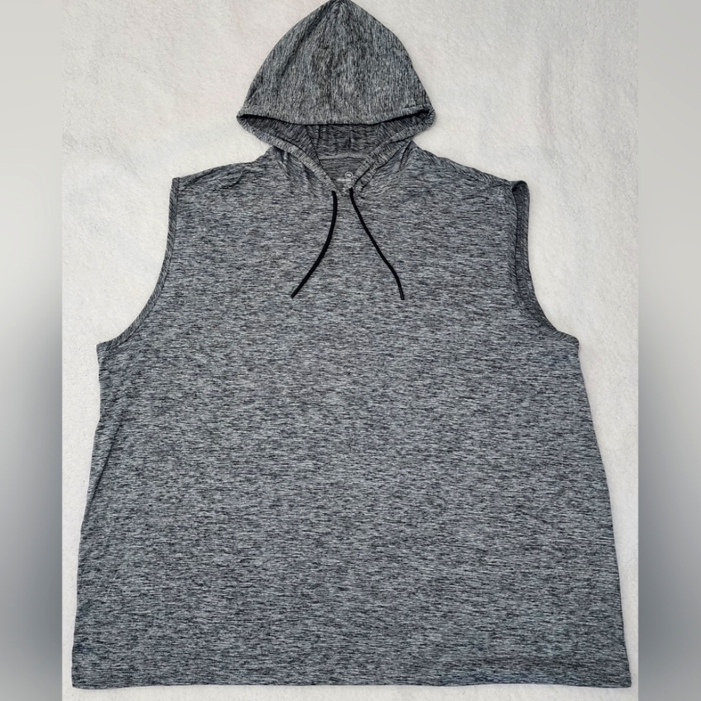 Real Essentials Dry-Fit Sleeveless Hoodie With Drawstring Sz 5XL